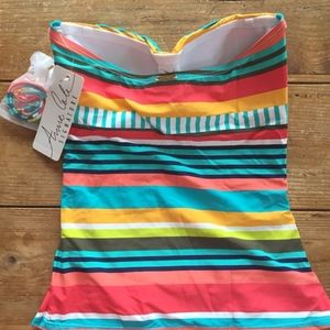 Ann Cole Swim - Ann Cole Striped Bandeau Swim Top XS New Ann Cole Swim - Ann Cole Striped Bandeau Swim Top XS New
